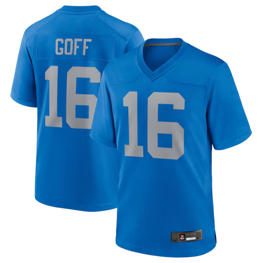 tocy D.Lions #16 Jared Goff Blue Alternate Game Jersey Blue Player Stitched Jerseys