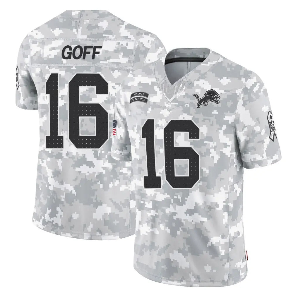 tocy D.Lions #16 Jared Goff Player Arctic Camo Salute To Service Limited Stitched Jerseys