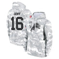 tocy D.Lions #16 Jared Goff Player Arctic Camo Salute to Service Hoodies Limited Game Stitched Jerseys