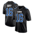 tocy D.Lions #16 Jared Goff Player Black Fashion Home Game Stitched Jerseys