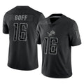 tocy D.Lions #16 Jared Goff Player Black REFLECTIVE Limited Stitched Jerseys