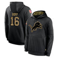 tocy D.Lions #16 Jared Goff Player Black Salute to Service Hoodies Limited Game Stitched Jerseys