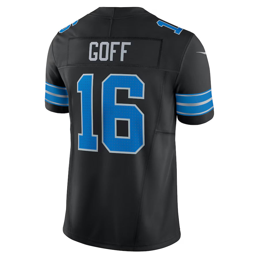 tocy D.Lions #16 Jared Goff Player Black Vapor F.U.S.E. Limited Stitched Jerseys
