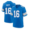 tocy D.Lions #16 Jared Goff Player Blue Alternate Home Game Stitched Jerseys