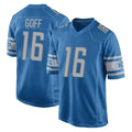 tocy D.Lions #16 Jared Goff Player Blue Home Game Stitched Jerseys