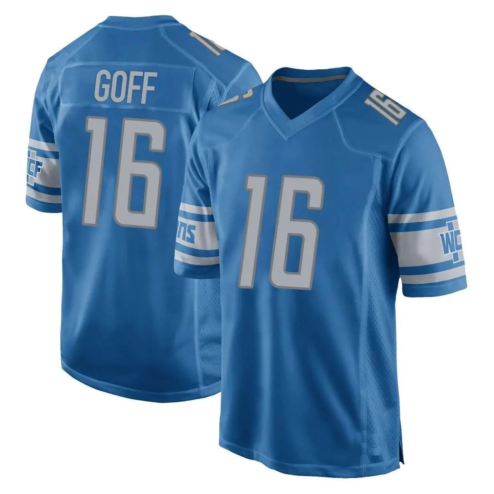 tocy D.Lions #16 Jared Goff Player Blue Home Game Stitched Jerseys