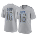tocy D.Lions #16 Jared Goff Player Gray Atmosphere Fashion Home Game Stitched Jerseys