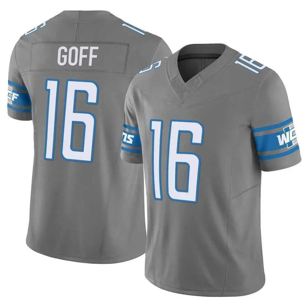 tocy D.Lions #16 Jared Goff Player Gray Vapor F.U.S.E. Limited Home Game Stitched Jerseys
