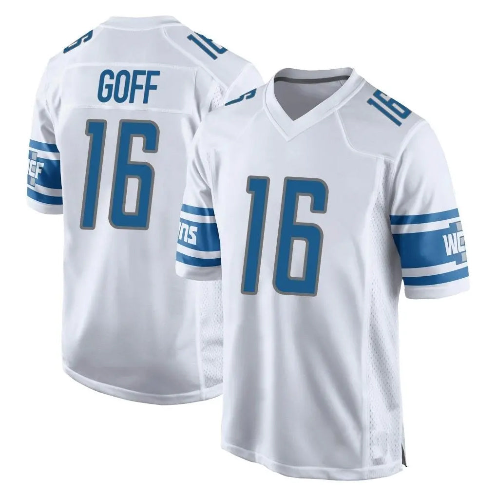 tocy D.Lions #16 Jared Goff Player White Home Game Stitched Jerseys
