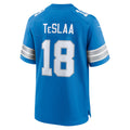 tocy D.Lions #18 Isaac TeSlaa Blue Game Player Jersey