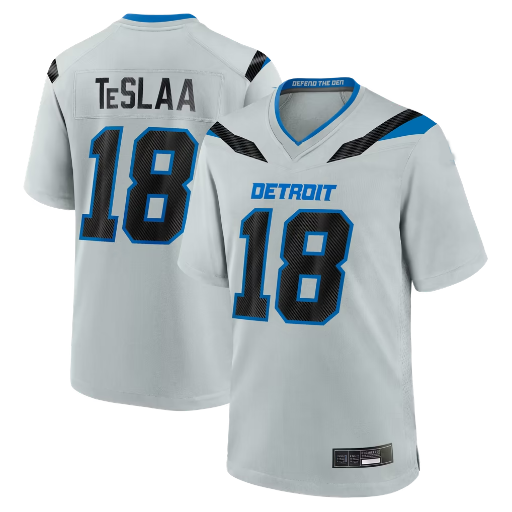 Tocy D.Lions #18 Isaac TeSlaa Detroit Silver 2026 Rivalries Collection Game Stitched Jerseys