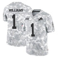 tocy D.Lions #1 Jameson Williams Player Arctic Camo Salute To Service Limited Stitched Jerseys