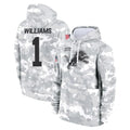 tocy D.Lions #1 Jameson Williams Player Arctic Camo Salute to Service Hoodies Limited Game Stitched Jerseys