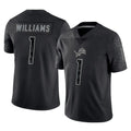 tocy D.Lions #1 Jameson Williams Player Black Reflective Limited Home Game Stitched Jerseys