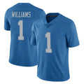 tocy D.Lions #1 Jameson Williams Player Blue Limited Throwback Vapor Untouchable Stitched Jerseys
