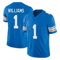 tocy D.Lions #1 Jameson Williams Player Blue Limited Vapor F.U.S.E. Alternate Home Game Stitched Jerseys