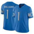 tocy D.Lions #1 Jameson Williams Player Blue Vapor F.U.S.E. Limited Home Game Stitched Jerseys