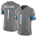 tocy D.Lions #1 Jameson Williams Player Gray Vapor F.U.S.E. Limited Home Game Stitched Jerseys