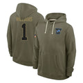 tocy D.Lions #1 Jameson Williams Player Olive Salute to Service Pullover Hoodies Limited Stitched Jerseys