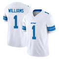 tocy D.Lions #1 Jameson Williams Player White Limited Vapor F.U.S.E. Alternate Home Game Stitched Jerseys