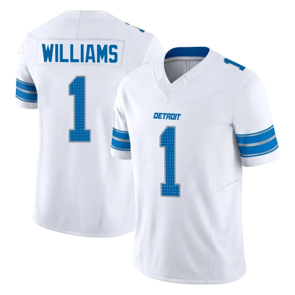 tocy D.Lions #1 Jameson Williams Player White Limited Vapor F.U.S.E. Alternate Home Game Stitched Jerseys