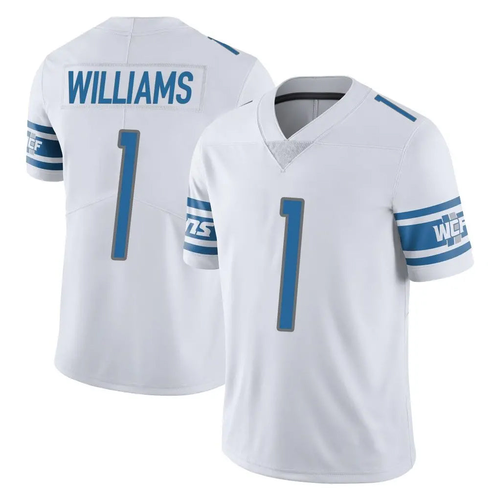 tocy D.Lions #1 Jameson Williams Player White Limited Vapor Untouchable Home Game Stitched Jerseys