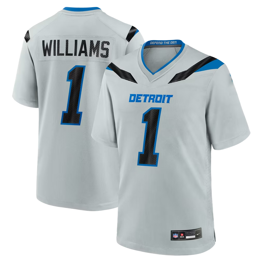 Tocy D.Lions #1 Jameson Williams Silver 2026 Rivalries Collection Game Stitched Jerseys