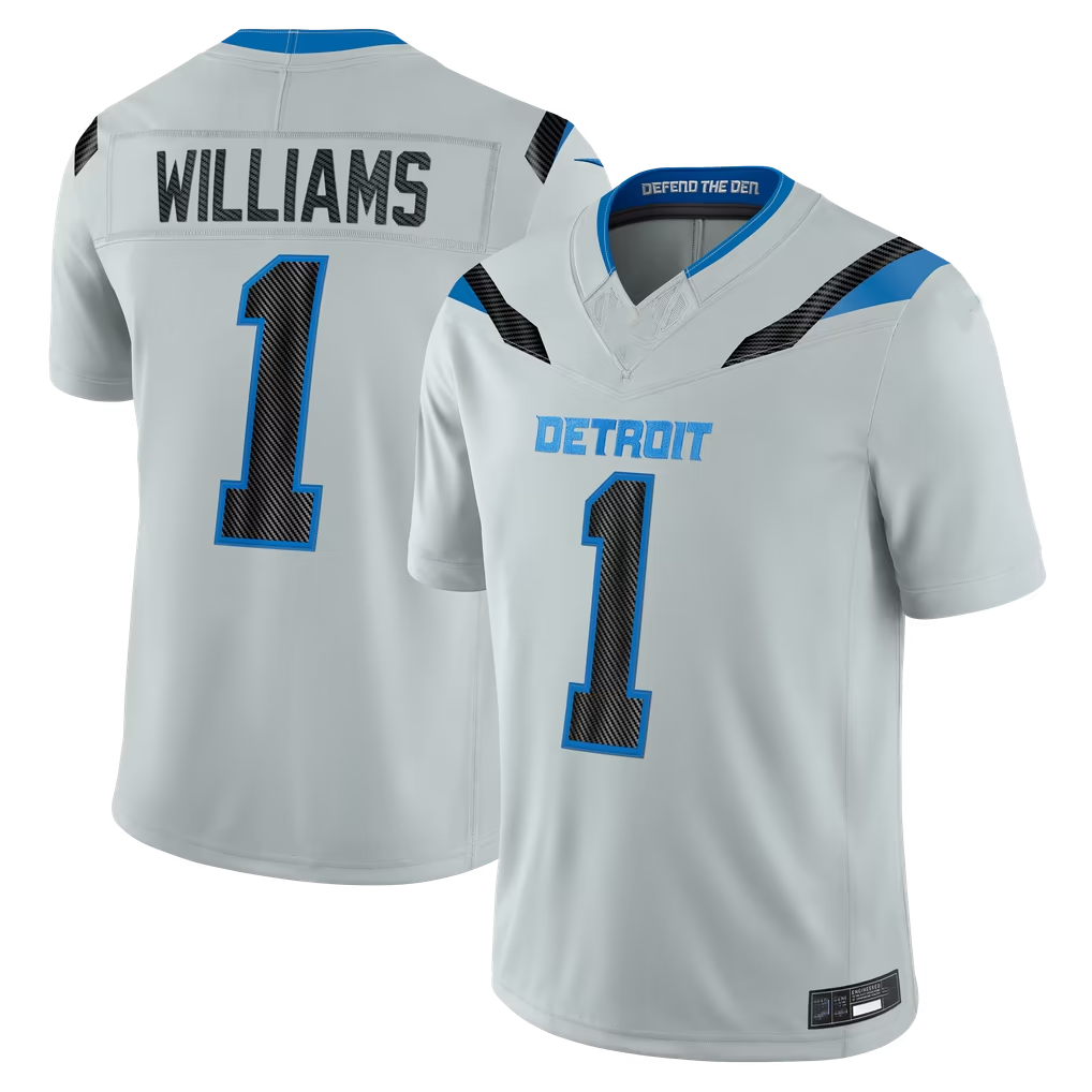 Tocy D.Lions #1 Jameson Williams Silver 2026 Rivalries Collection Limited Stitched Jerseys