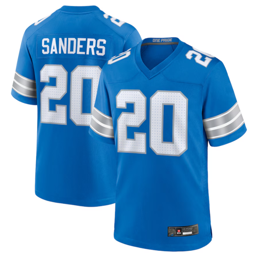 tocy D.Lions #20 Barry Sanders Player Blue Game Stitched Jerseys