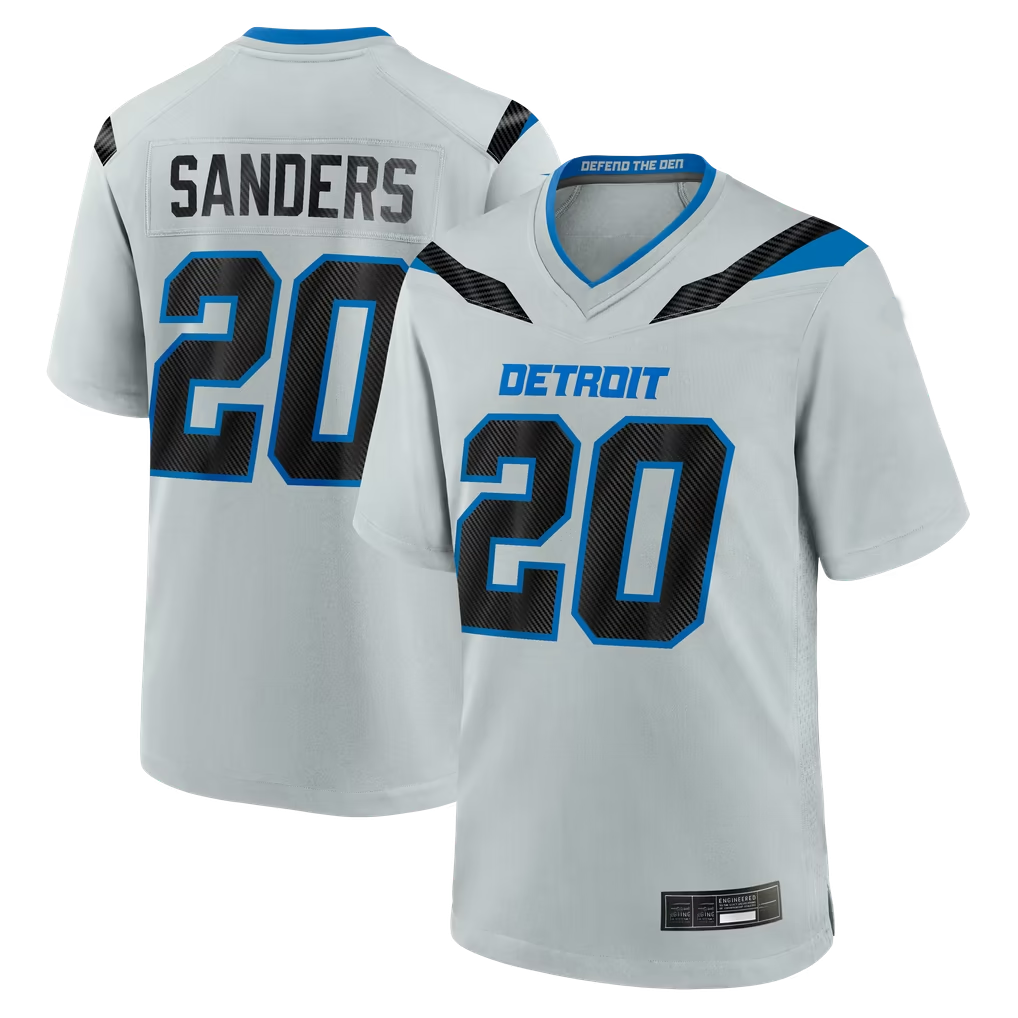 Tocy D.Lions #20 Barry Sanders Silver 2026 Rivalries Collection Game Stitched Jerseys