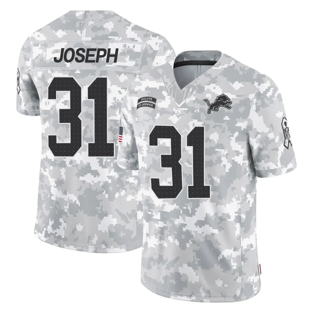 tocy D.Lions #31 Kerby Joseph Player Arctic Camo Salute To Service Limited Stitched Jerseys