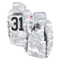 tocy D.Lions #31 Kerby Joseph Player Arctic Camo Salute to Service Hoodies Limited Game Stitched Jerseys