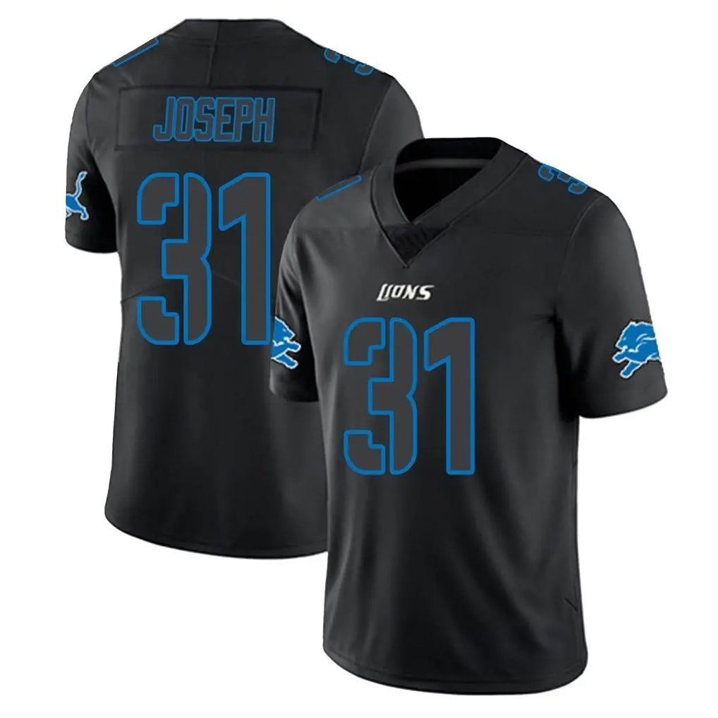 tocy D.Lions #31 Kerby Joseph Player Black Impact Limited Home Game Stitched Jerseys
