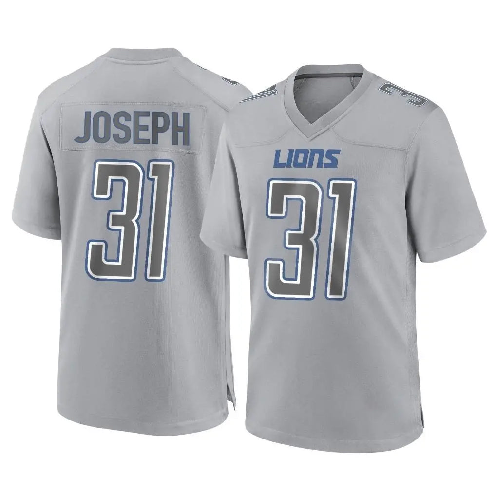 tocy D.Lions #31 Kerby Joseph Player Gray Atmosphere Fashion Home Game Stitched Jerseys
