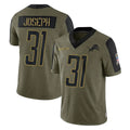 tocy D.Lions #31 Kerby Joseph Player Olive Salute To Service Limited Game Stitched Jerseys