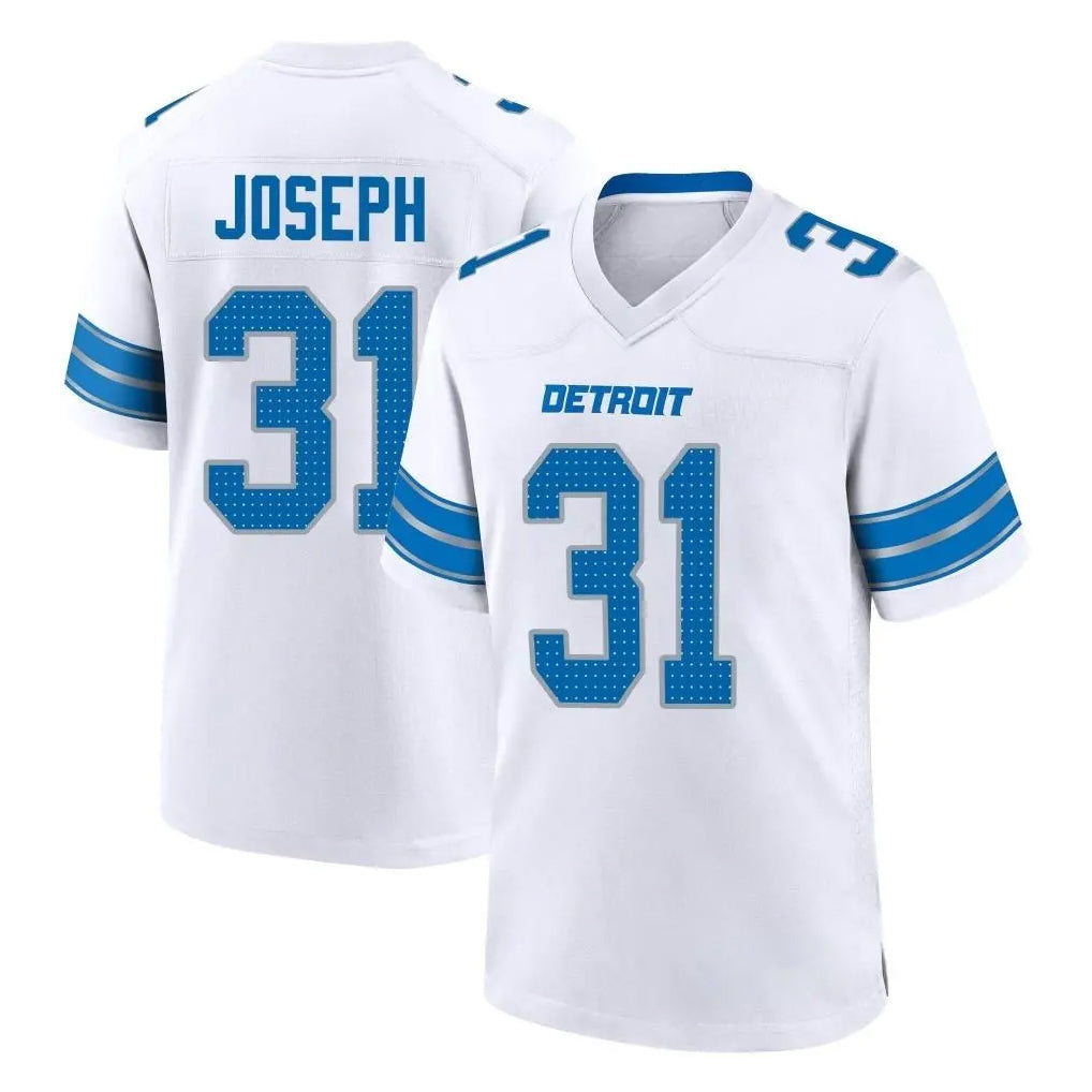 tocy D.Lions #31 Kerby Joseph Player White Alternate Home Game Stitched Jerseys