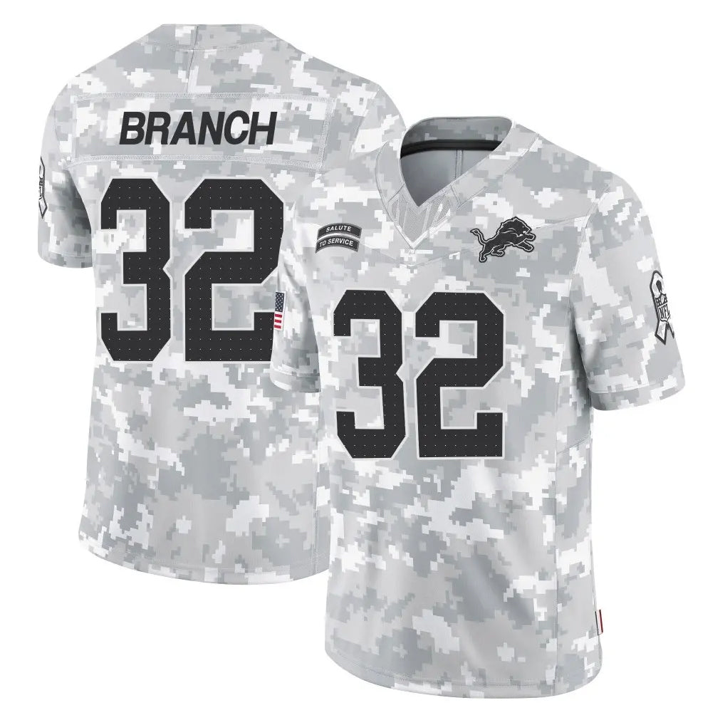 tocy D.Lions #32 Brian Branch Player Arctic Camo Salute To Service Limited Stitched Jerseys