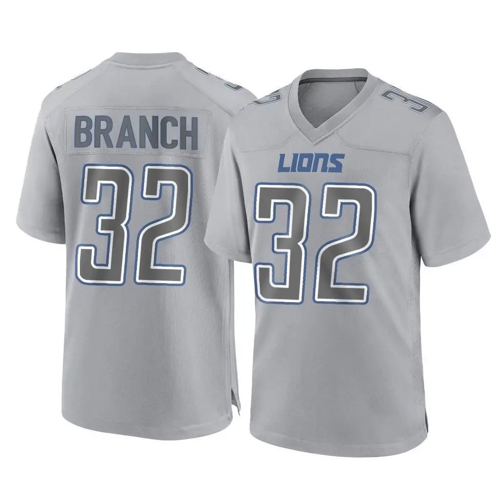 tocy D.Lions #32 Brian Branch Player Gray Atmosphere Fashion Home Game Stitched Jerseys