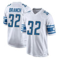 tocy D.Lions #32 Brian Branch Player White Home Game Stitched Jerseys