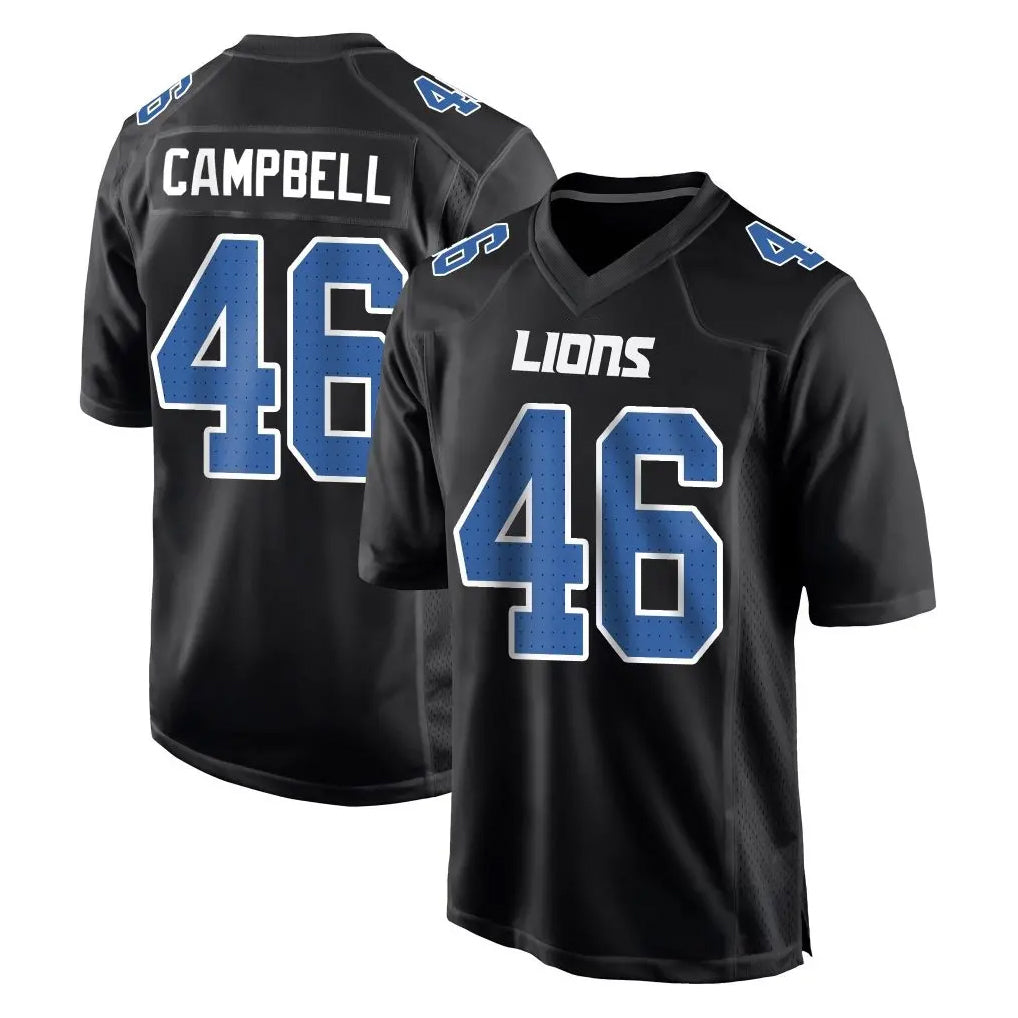 tocy D.Lions #46 Jack Campbell Player Black Fashion Home Game Stitched Jerseys