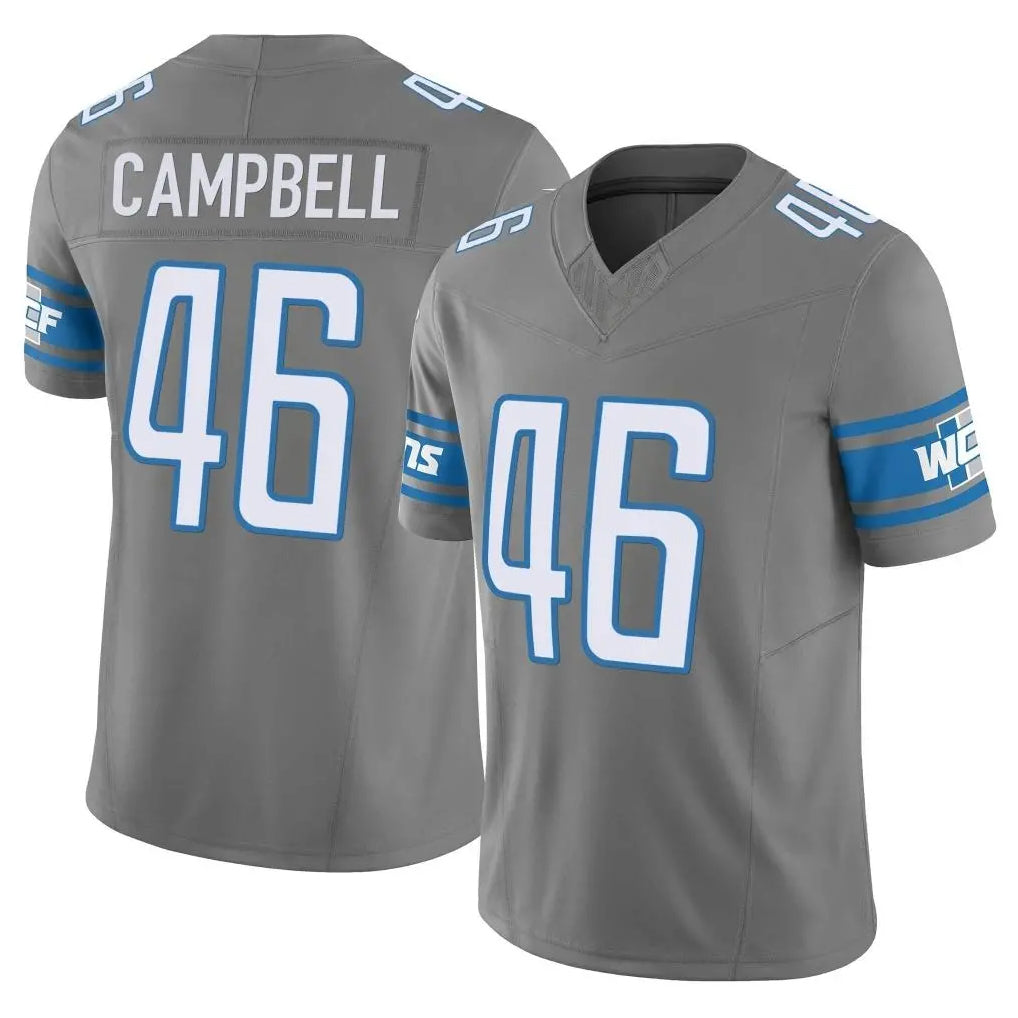 tocy D.Lions #46 Jack Campbell Player Gray Vapor F.U.S.E. Limited Home Game Stitched Jerseys
