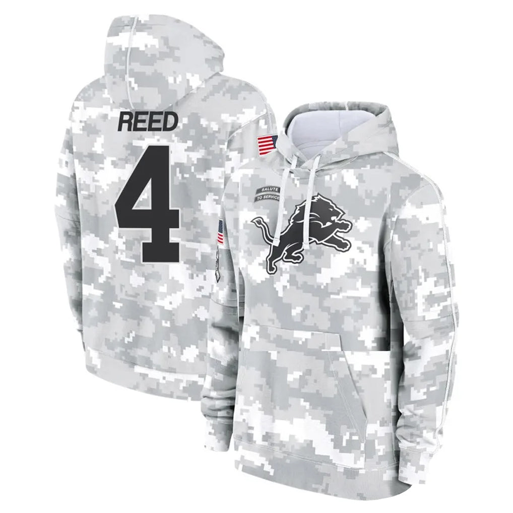 tocy D.Lions #4 D.J. Reed Player Arctic Camo Salute to Service Hoodies Limited Game Stitched Jerseys