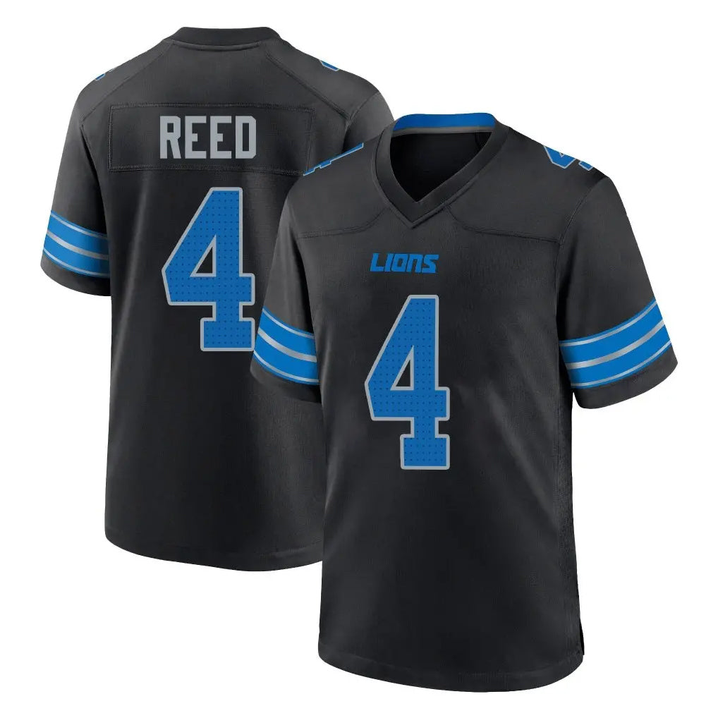 tocy D.Lions #4 D.J. Reed Player Black Alternate Home Game Stitched Jerseys
