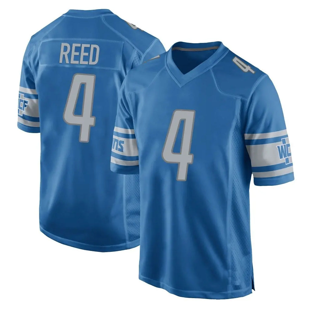 tocy D.Lions #4 D.J. Reed Player Blue Home Game Stitched Jerseys