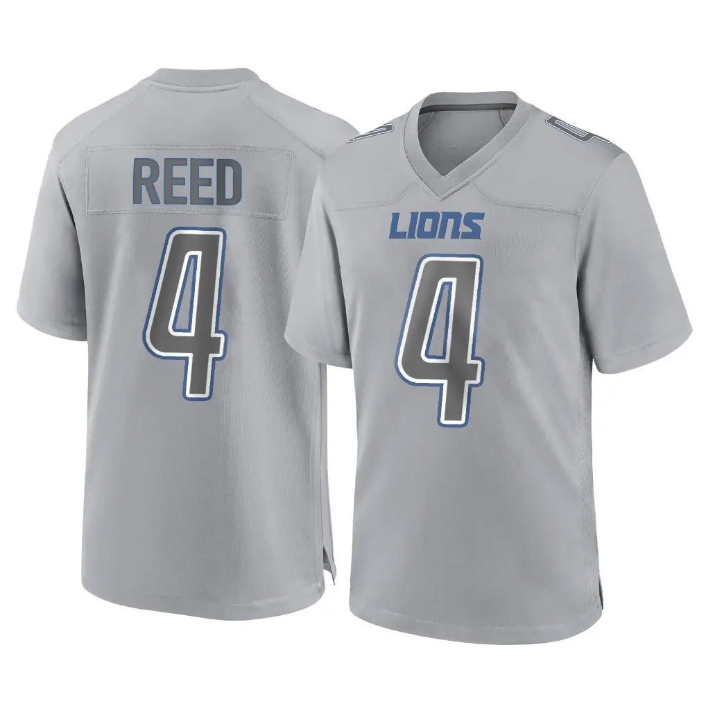 tocy D.Lions #4 D.J. Reed Player Gray Atmosphere Fashion Home Game Stitched Jerseys