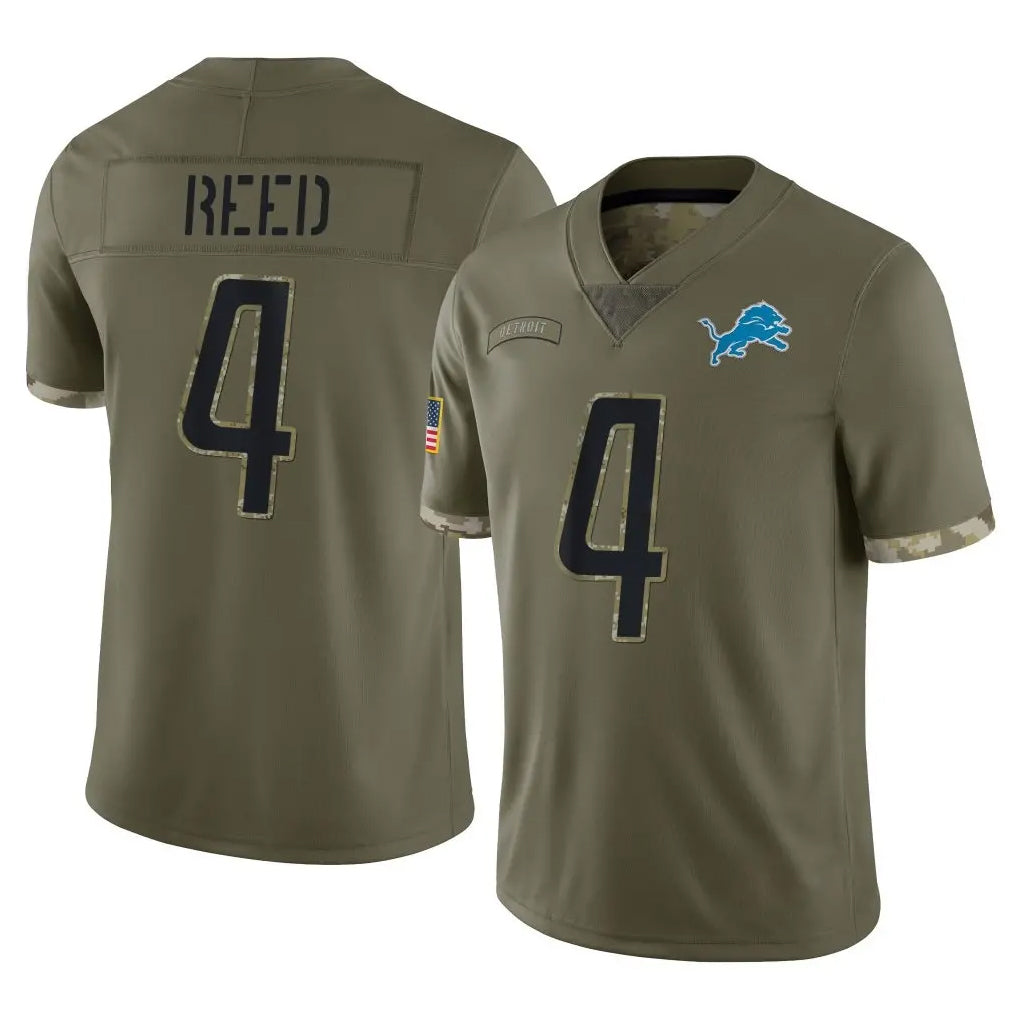 tocy D.Lions #4 D.J. Reed Player Olive Salute To Service Limited Stitched Jerseys