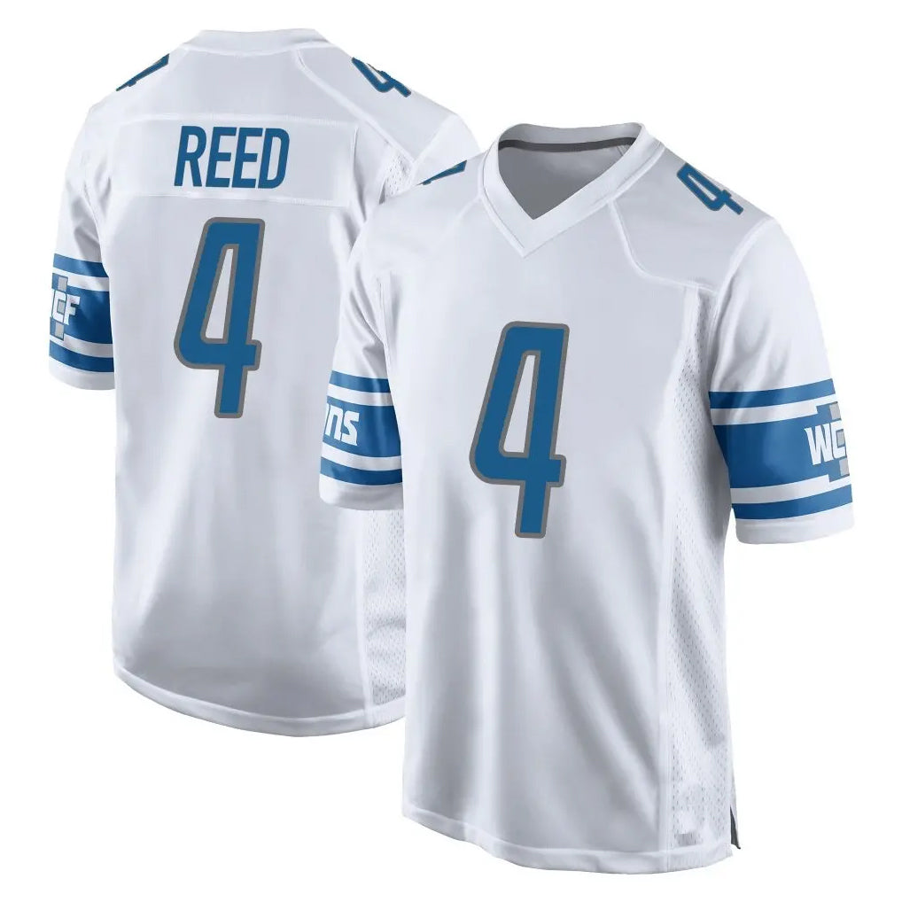 tocy D.Lions #4 D.J. Reed Player White Home Game Stitched Jerseys