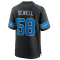 tocy D.Lions #58 Penei Sewell Black 2nd Alternate Game Jersey American Stitched Jerseys