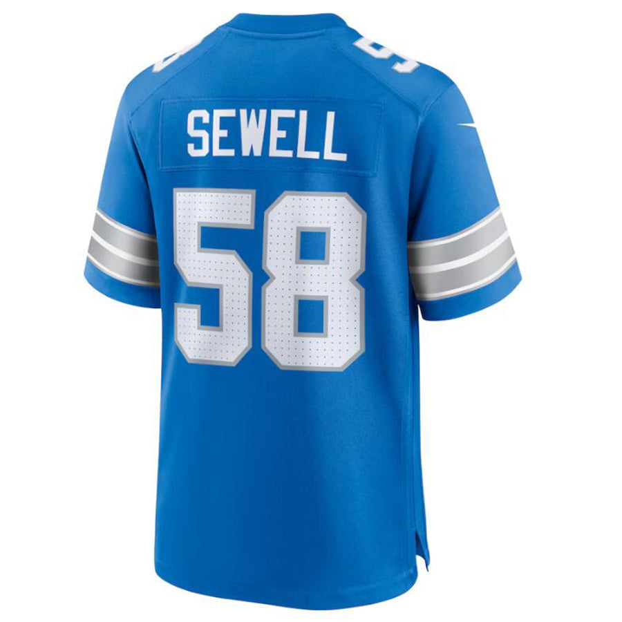 tocy D.Lions #58 Penei Sewell Blue Game Jersey American Stitched Jerseys