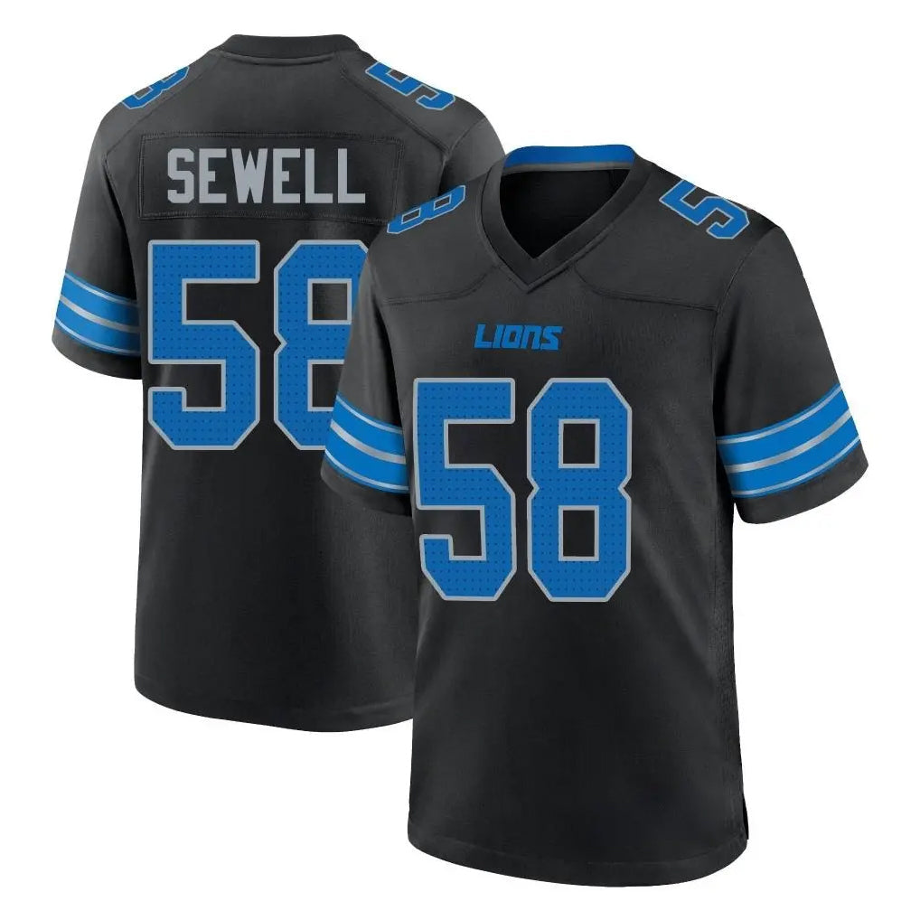 tocy D.Lions #58 Penei Sewell Player Black Alternate Home Game Stitched Jerseys